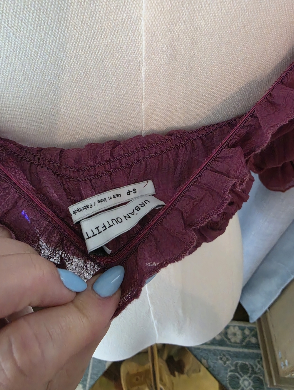 Urban Outfitters Sheer Smocked Top - Picture 4 of 5